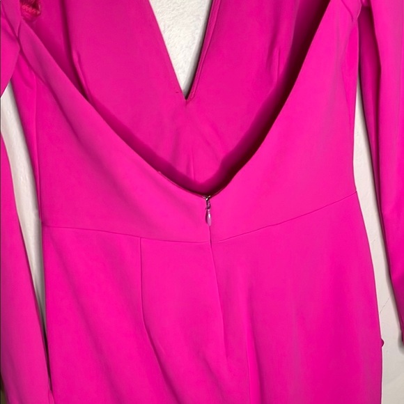 Betsy & Adam Pink Ruffled Long Sleeve Bodycon Dress - Picture 6 of 9